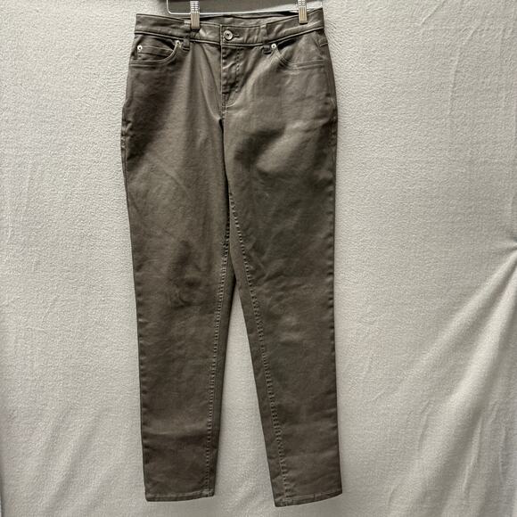 Ecru Jeans Womens 8 (30x31 ACTUAL) Gray Morrison Leather-Look Denim - Picture 2 of 8